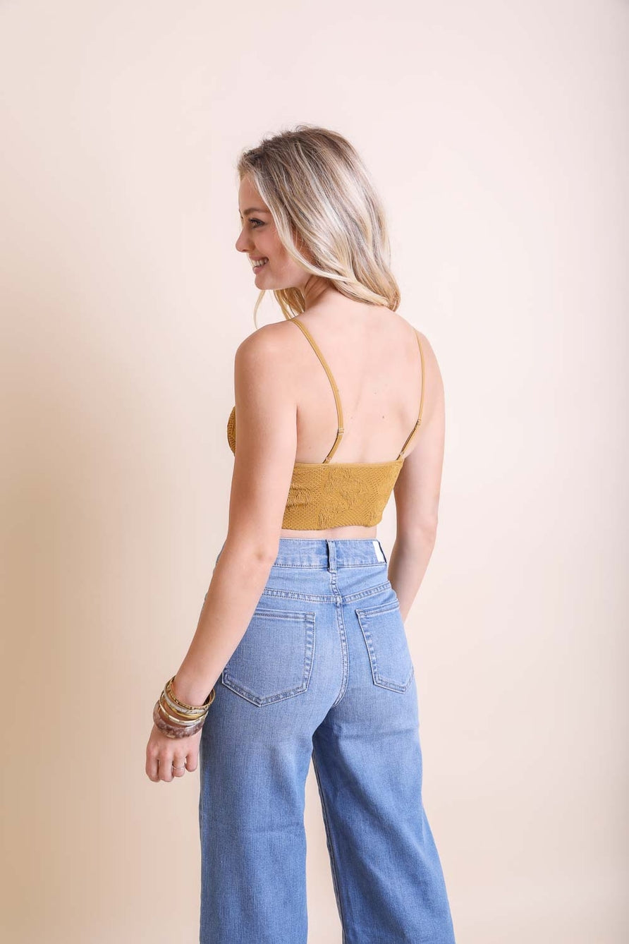 Mustard Padded V-Neck Brami 