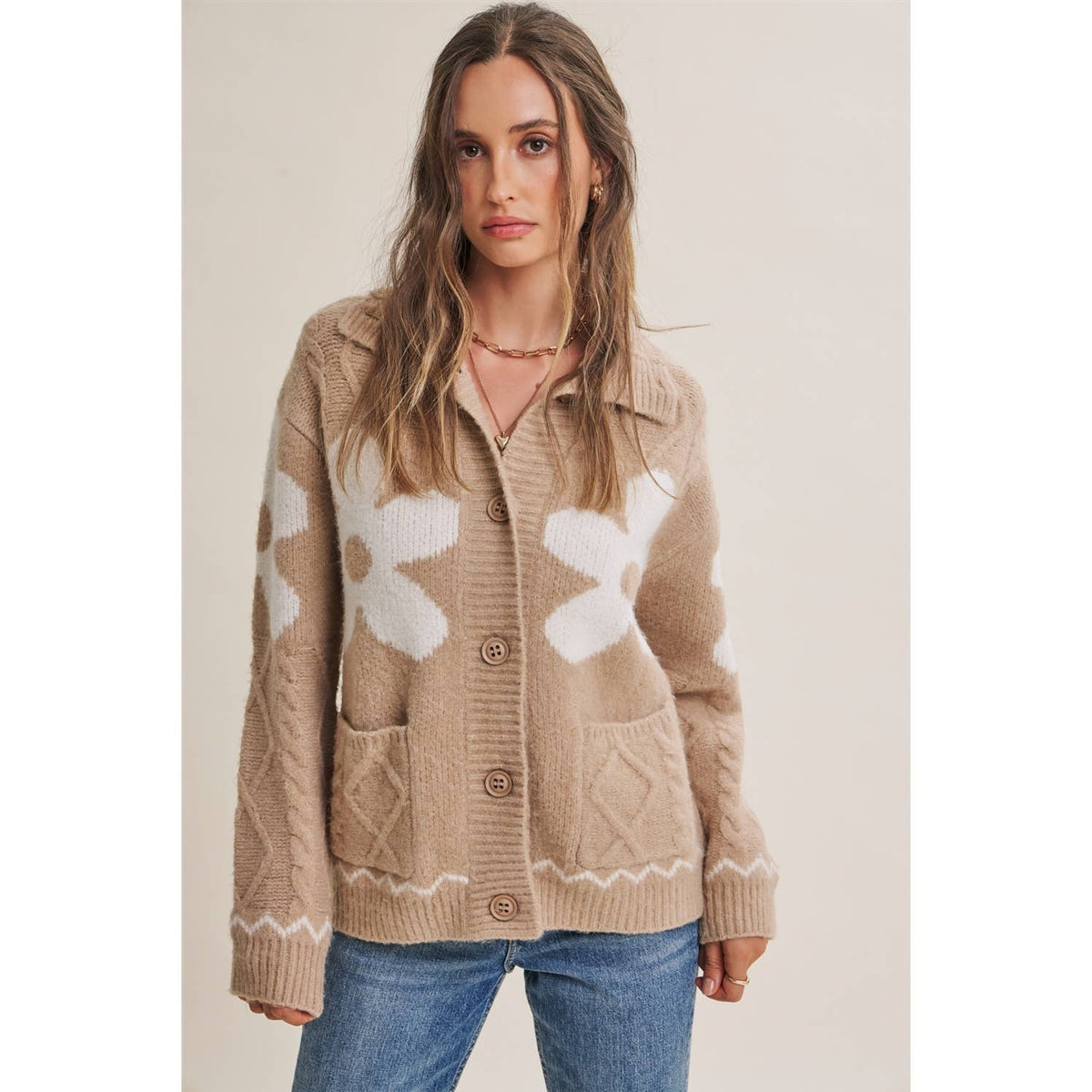 French Cotton Floral Cardigan