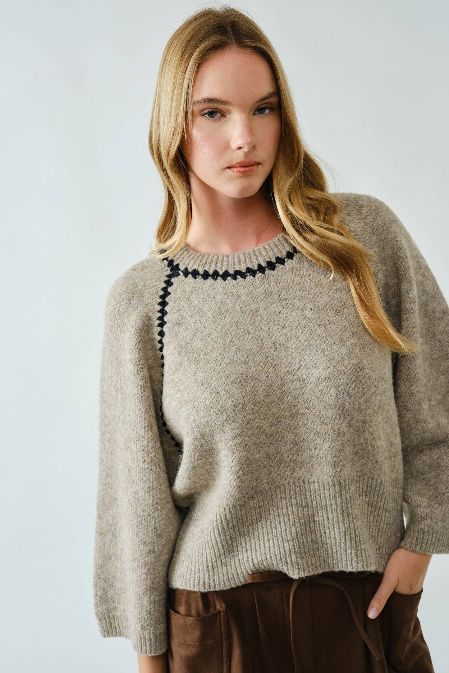 Zig Zag Contrast Fall Sweater