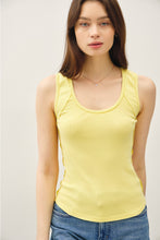 Load image into Gallery viewer, Yellow Raw Hem Tank Top
