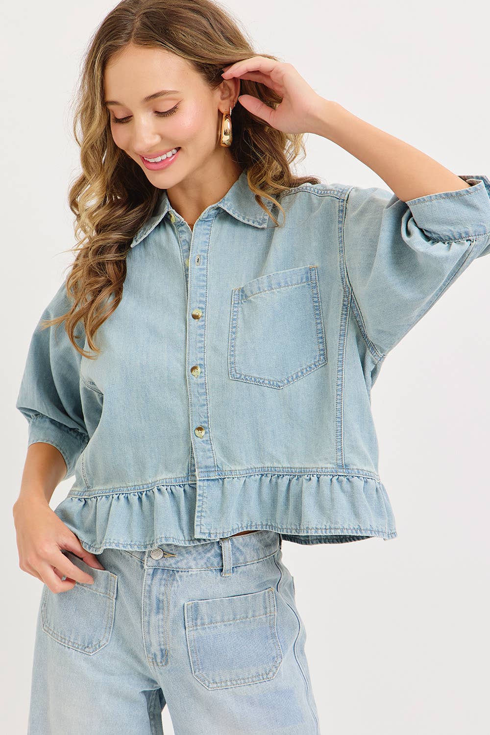 Washed Denim Everyday Chambray Top
