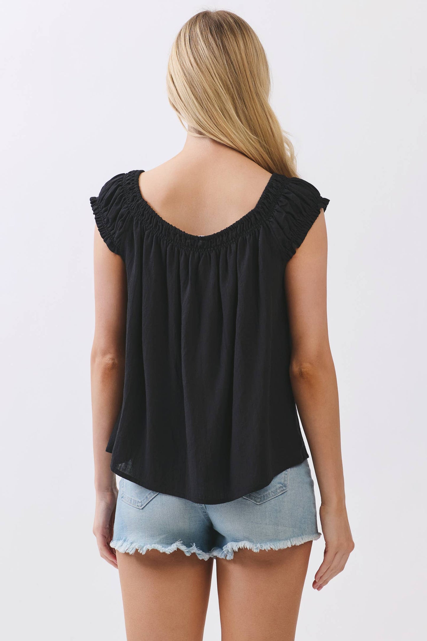 Sleeveless Peasant Blouse