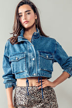 Load image into Gallery viewer, Cropped Drawstring Hem Jacket
