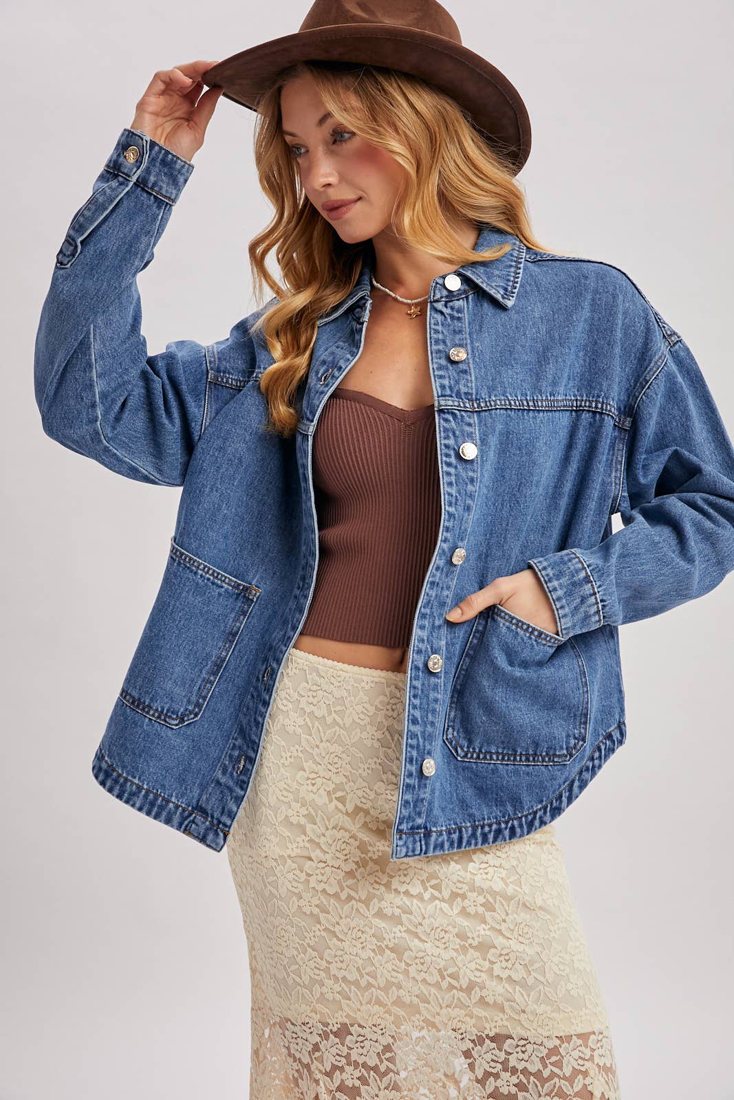 Oversized Denim Shacket 