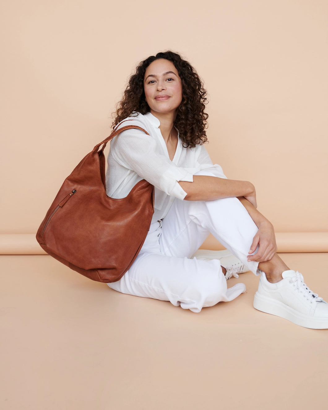 Cognac Camila Leather Handbag