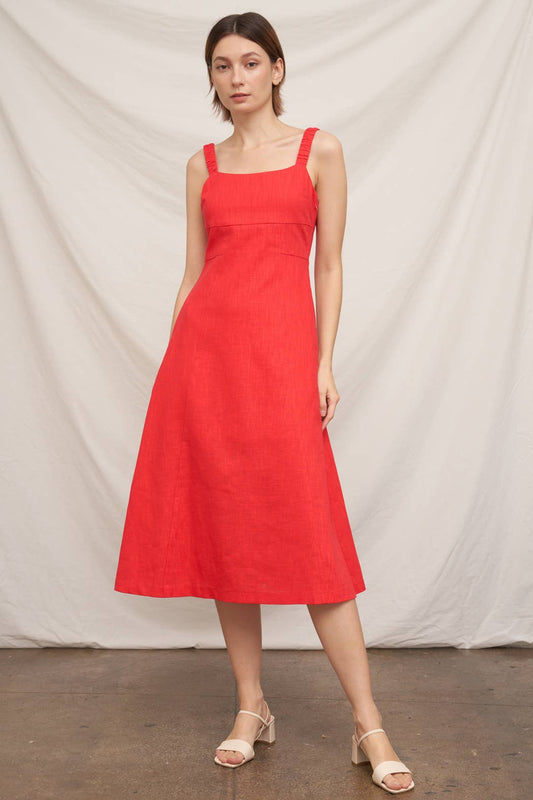 Sleeveless Open-Back Midi Dress