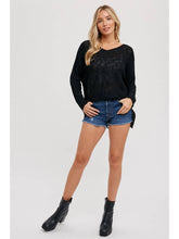Load image into Gallery viewer, Black Reverse Seam Sweater
