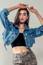 Load image into Gallery viewer, Cropped Drawstring Hem Jacket
