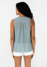 Load image into Gallery viewer, Dusty Teal Embroidered Tank
