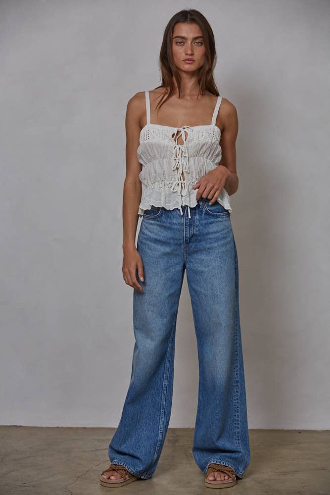 Knit Sweater Crochet Cotton Tube Sleeveless Top 