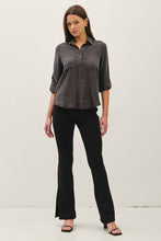 Load image into Gallery viewer, Tencel Rolled Cuff Button Up Blouse
