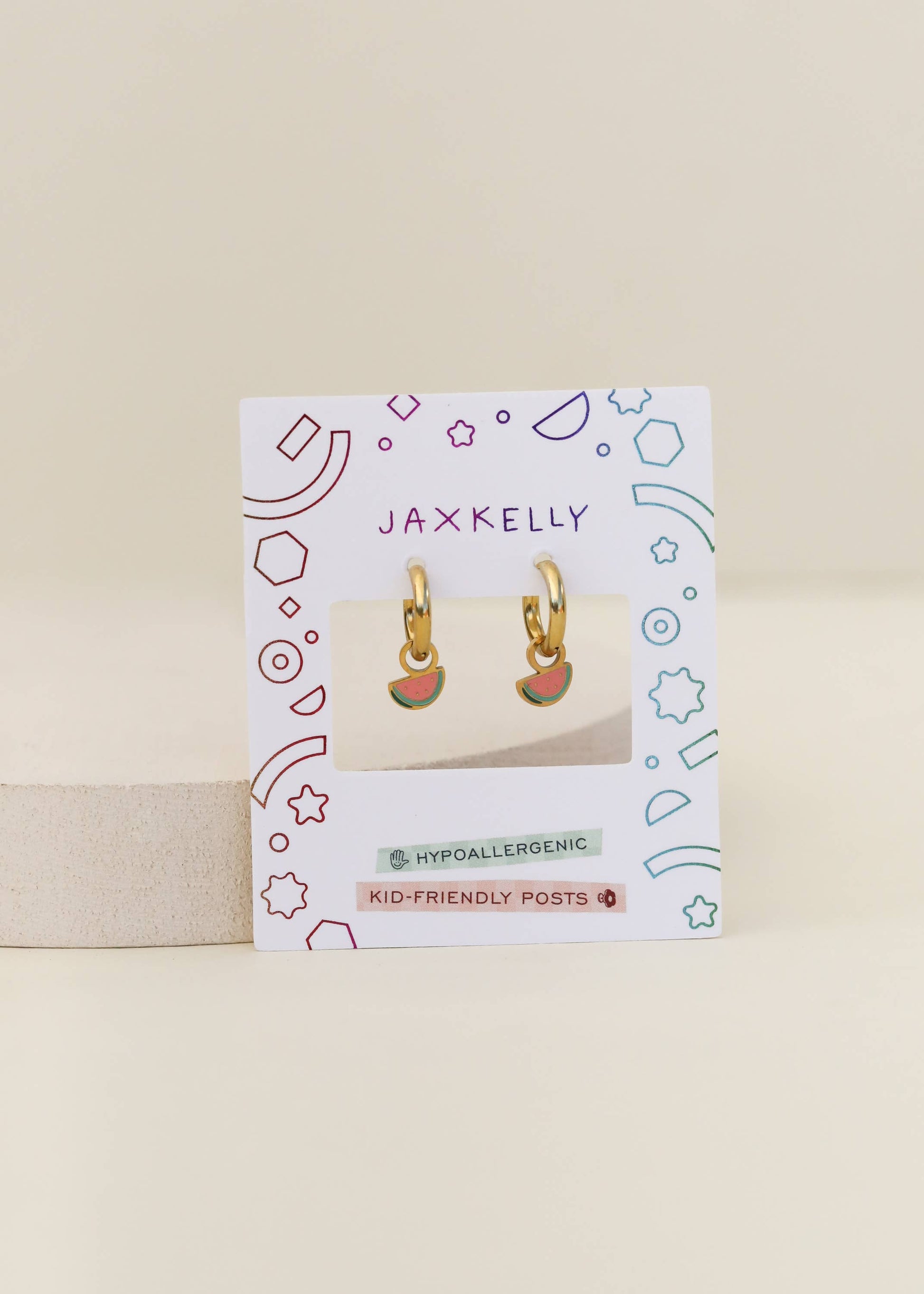 Watermelon Enamel Charm Hoop 