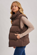 Load image into Gallery viewer, FUNNEL NECK COLLAR QUILTED PUFFER VEST
