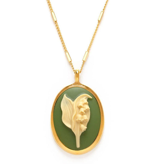 Lily of the Valley Vintage Cameo Necklace 