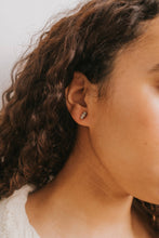 Load image into Gallery viewer, Druzy Bar - Silver - Gold Earrings
