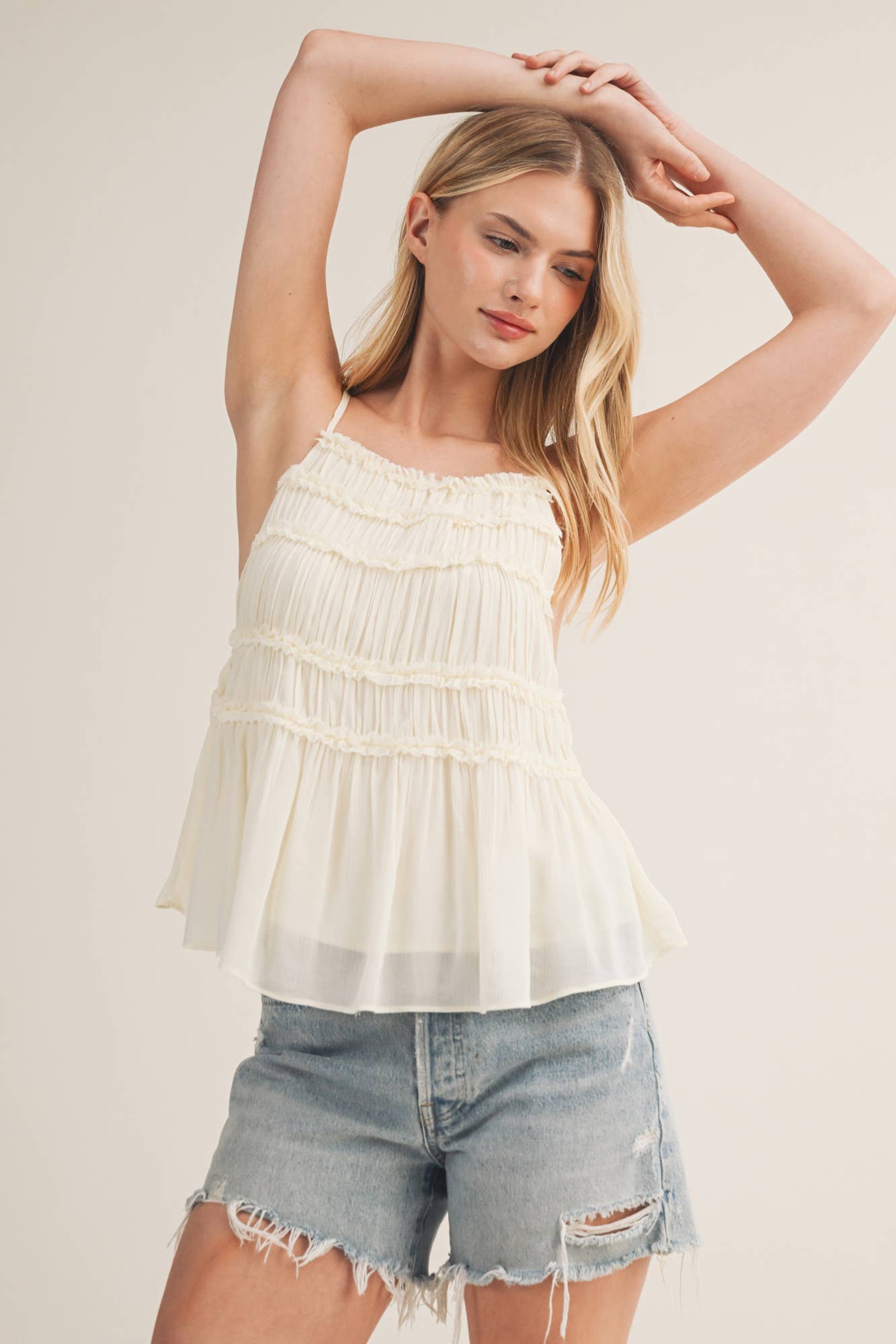 Tiered Ruffle Bodice Babydoll Cami