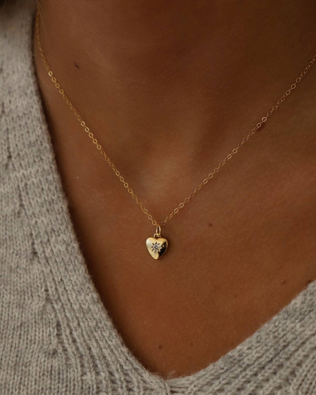 Astra Heart CZ Heart Necklace
