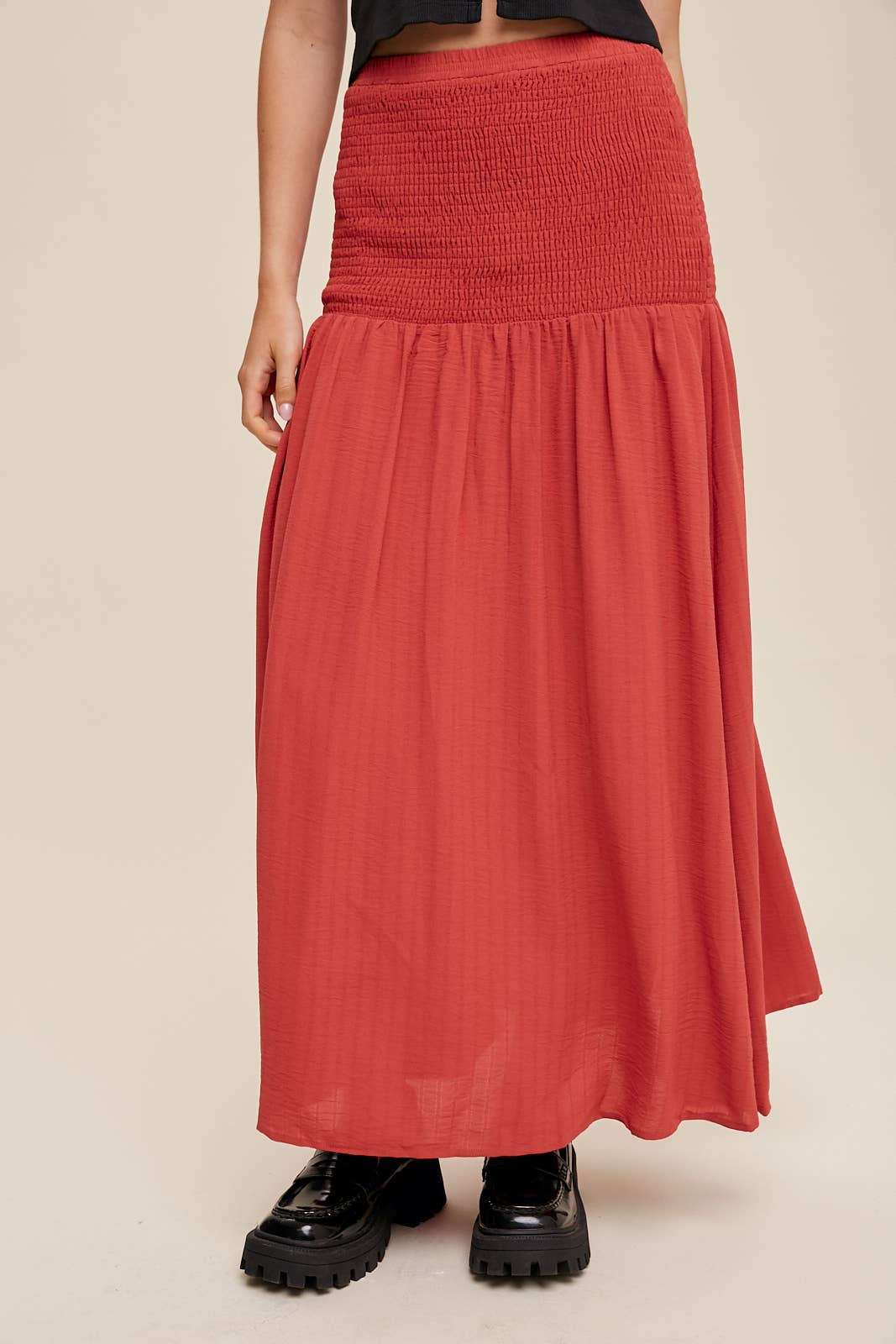 Convertible Shirred Maxi Skirt & Dress