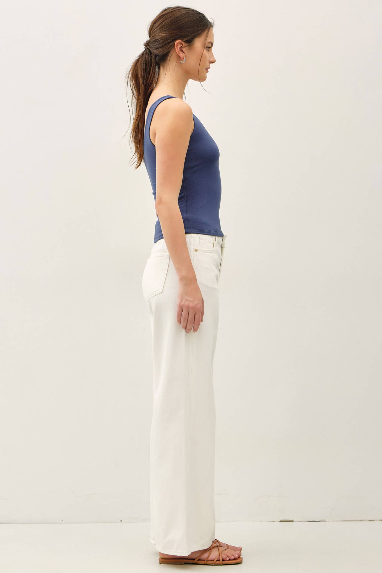 Denim Basic V Neck Tank