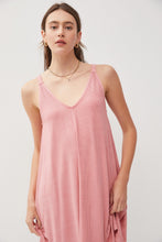 Load image into Gallery viewer, Coral Ribbed V-Neck Mini Dress
