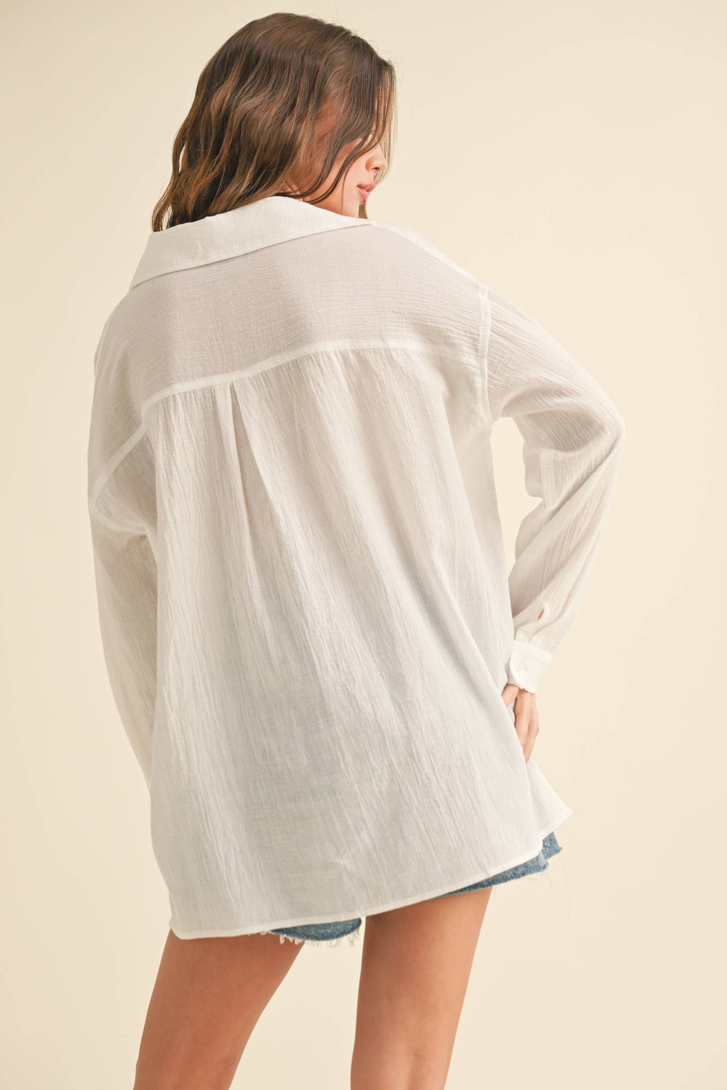 Classic White Button Up Top 