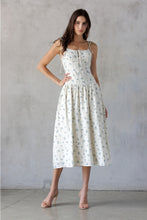 Load image into Gallery viewer, Blue Floral Midi Dress
