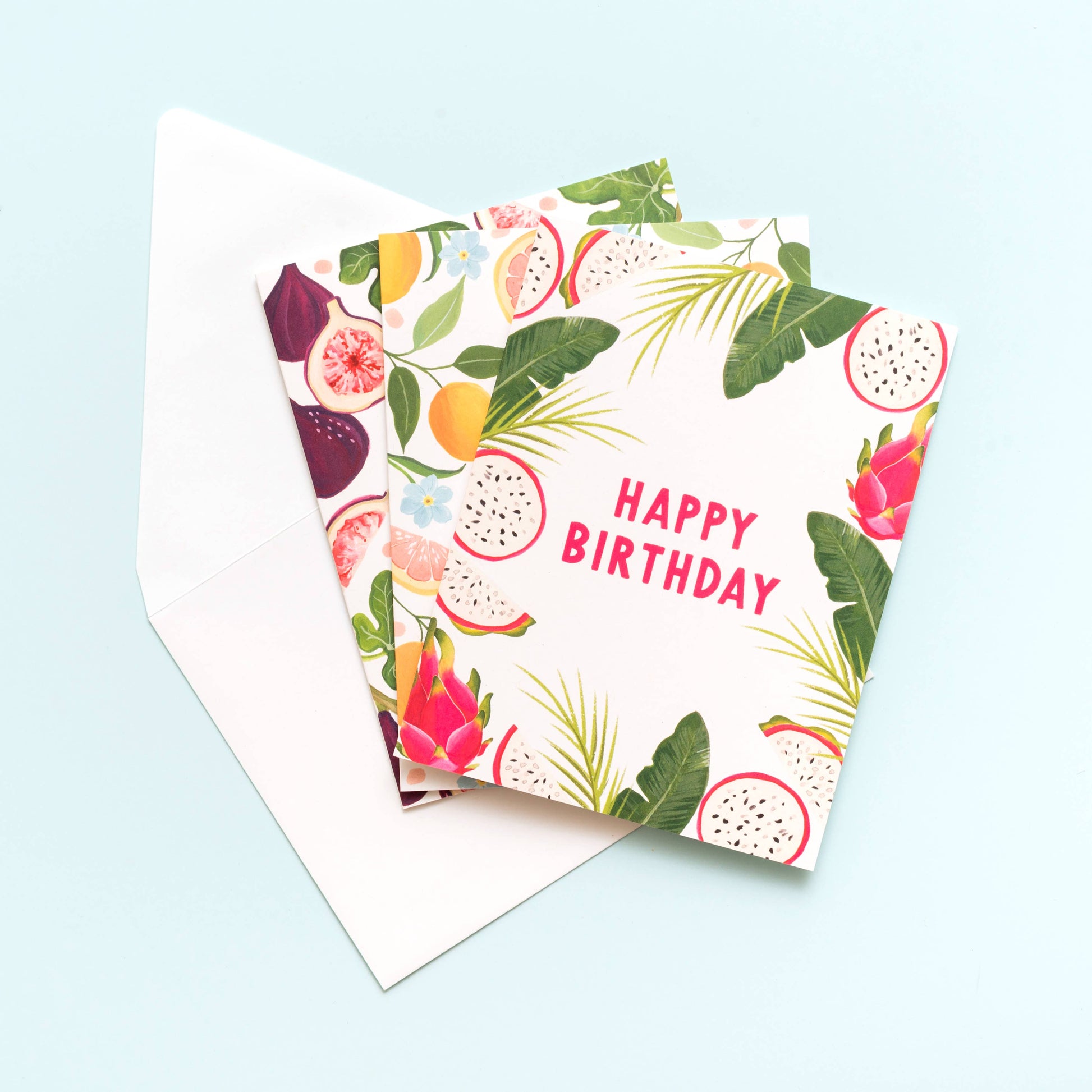 Tropical Dragon Fruit Birthday Card 