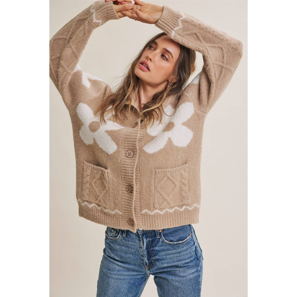 French Cotton Floral Cardigan