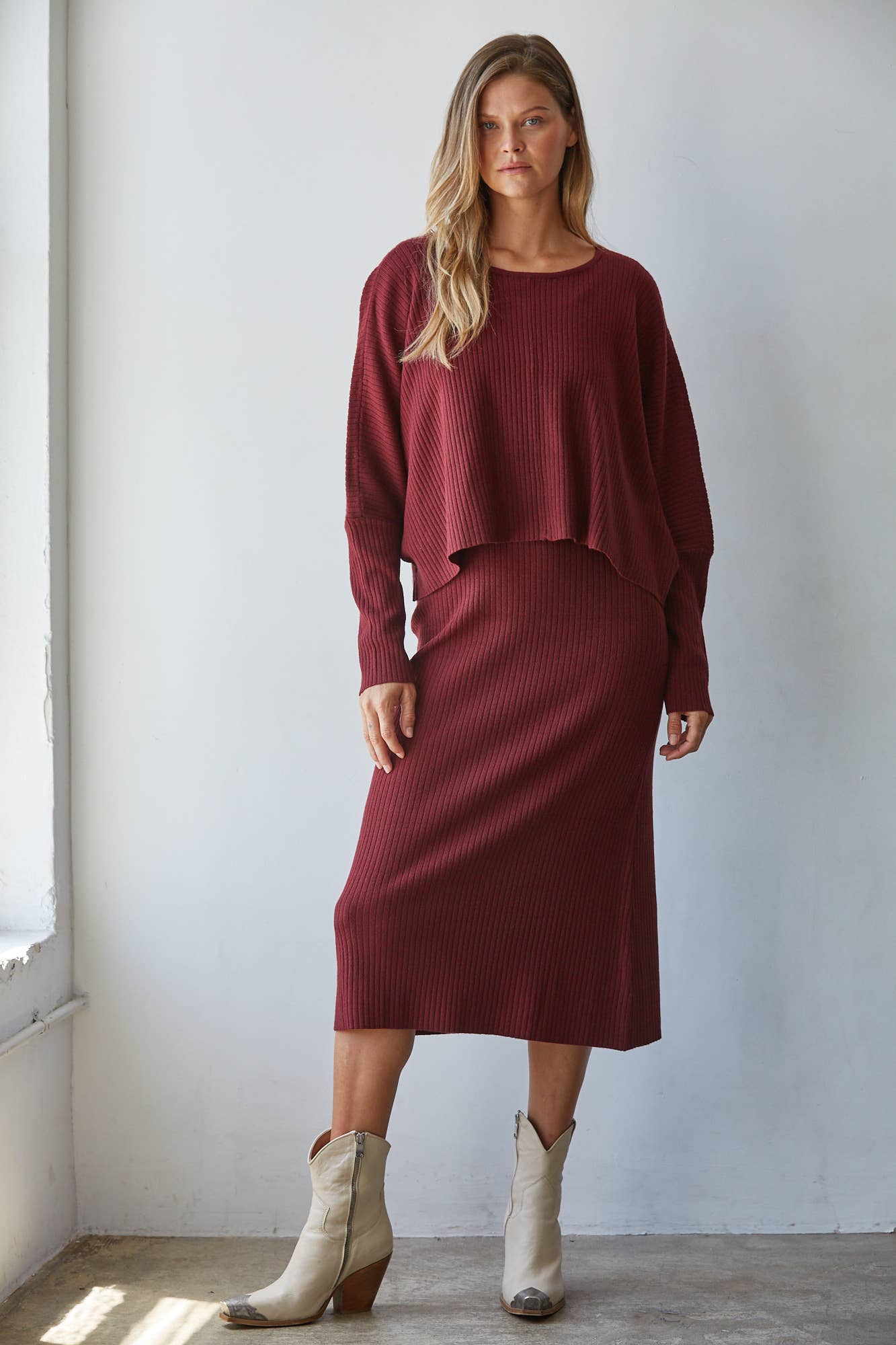 Knit Sweater Viscose Polyester Nylon Ribbed Dress