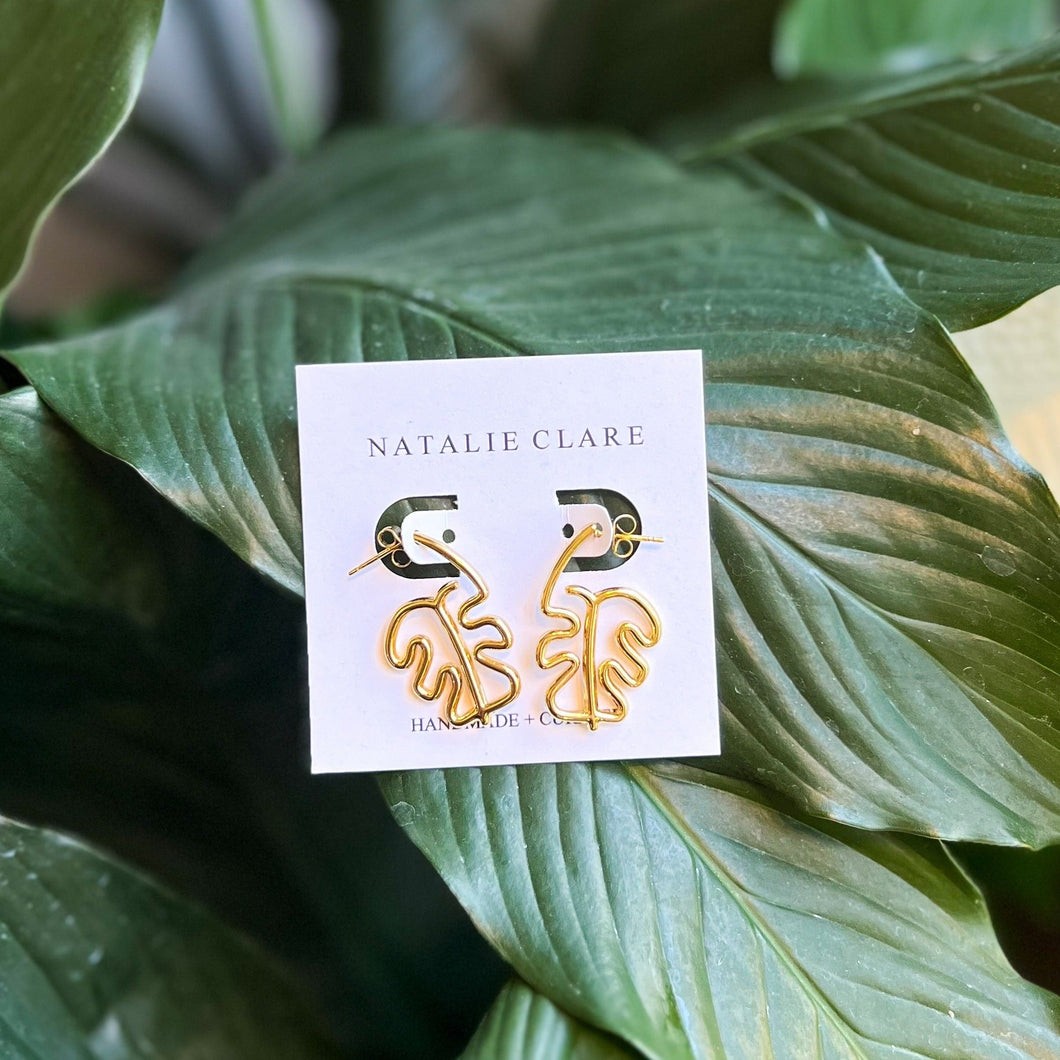 Monstera Earrings