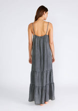 Load image into Gallery viewer, Grey Vintage Wash Sleeveless Tiered Maxi Dress
