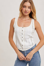 Load image into Gallery viewer, Button Down Square Neck Tank Top
