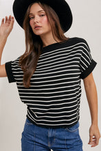 Load image into Gallery viewer, Striped Boat Neck Top
