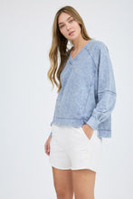 Load image into Gallery viewer, Washed V-Neck Sweater Top
