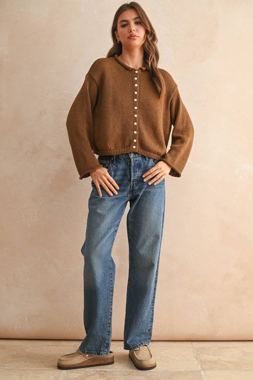 Light Weight Button Front Cardigan