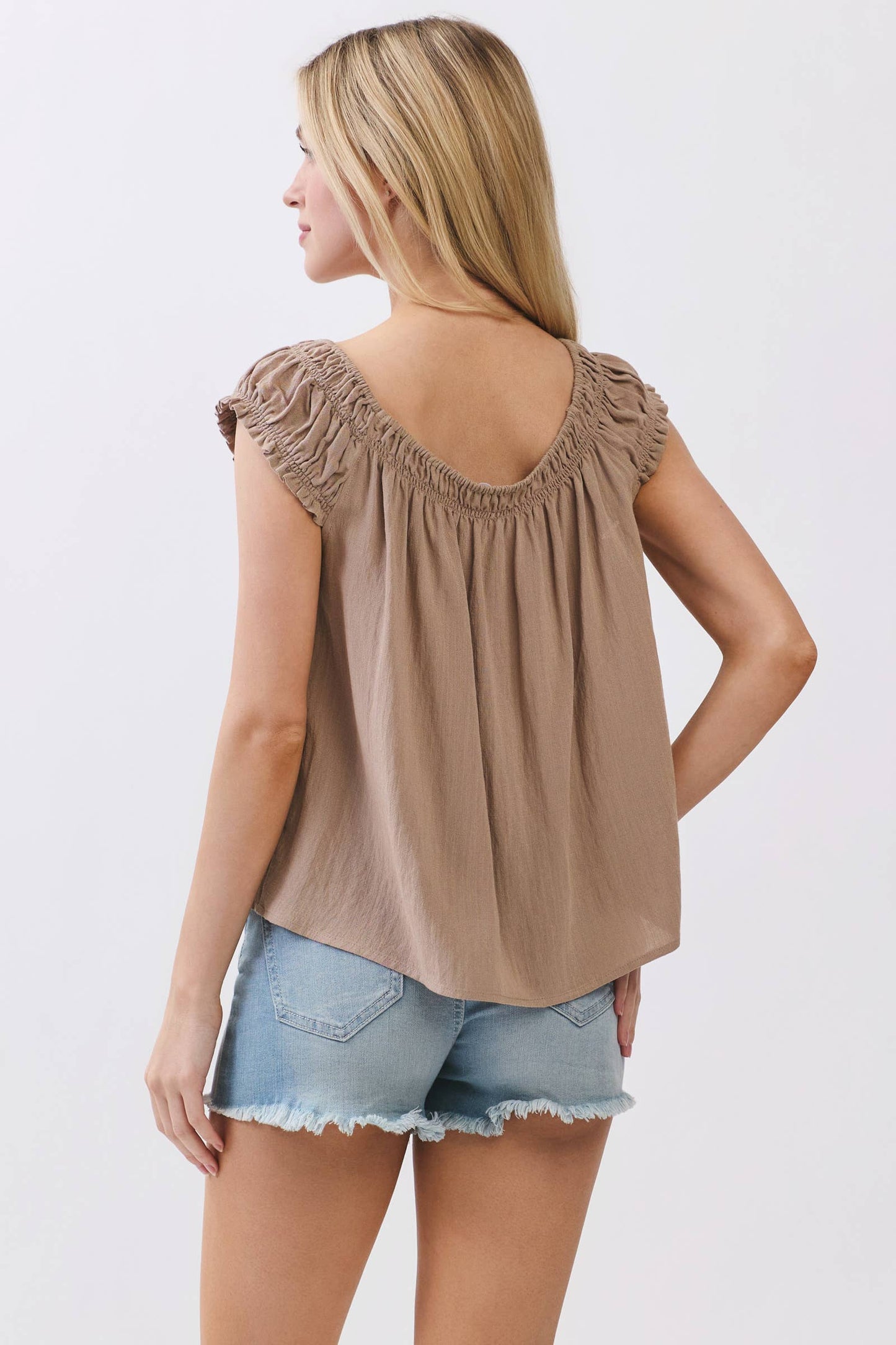 Sleeveless Peasant Blouse