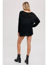 Load image into Gallery viewer, Black Reverse Seam Sweater
