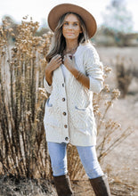 Load image into Gallery viewer, Oversized Cable Knit Button Up Cardigan
