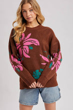 Load image into Gallery viewer, Textured Floral Pullover Sweater
