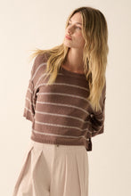 Load image into Gallery viewer, Striped 3/4 Sleeve Sweater
