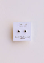 Load image into Gallery viewer, Mini Energy Gem - Black Tourmaline - Gold Earrings
