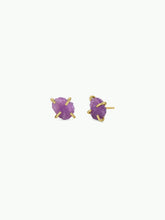 Load image into Gallery viewer, Gemstone Prong - Amethyst - Gold Earrings
