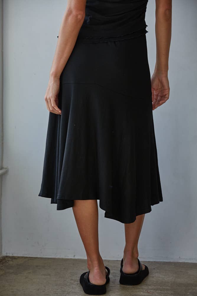 Knit Viscose Spandex Midi Skirt
