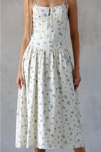 Load image into Gallery viewer, Blue Floral Midi Dress
