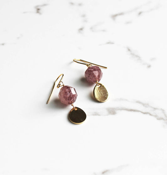 Strawberry Petal Earrings | Pink Drop Earrings