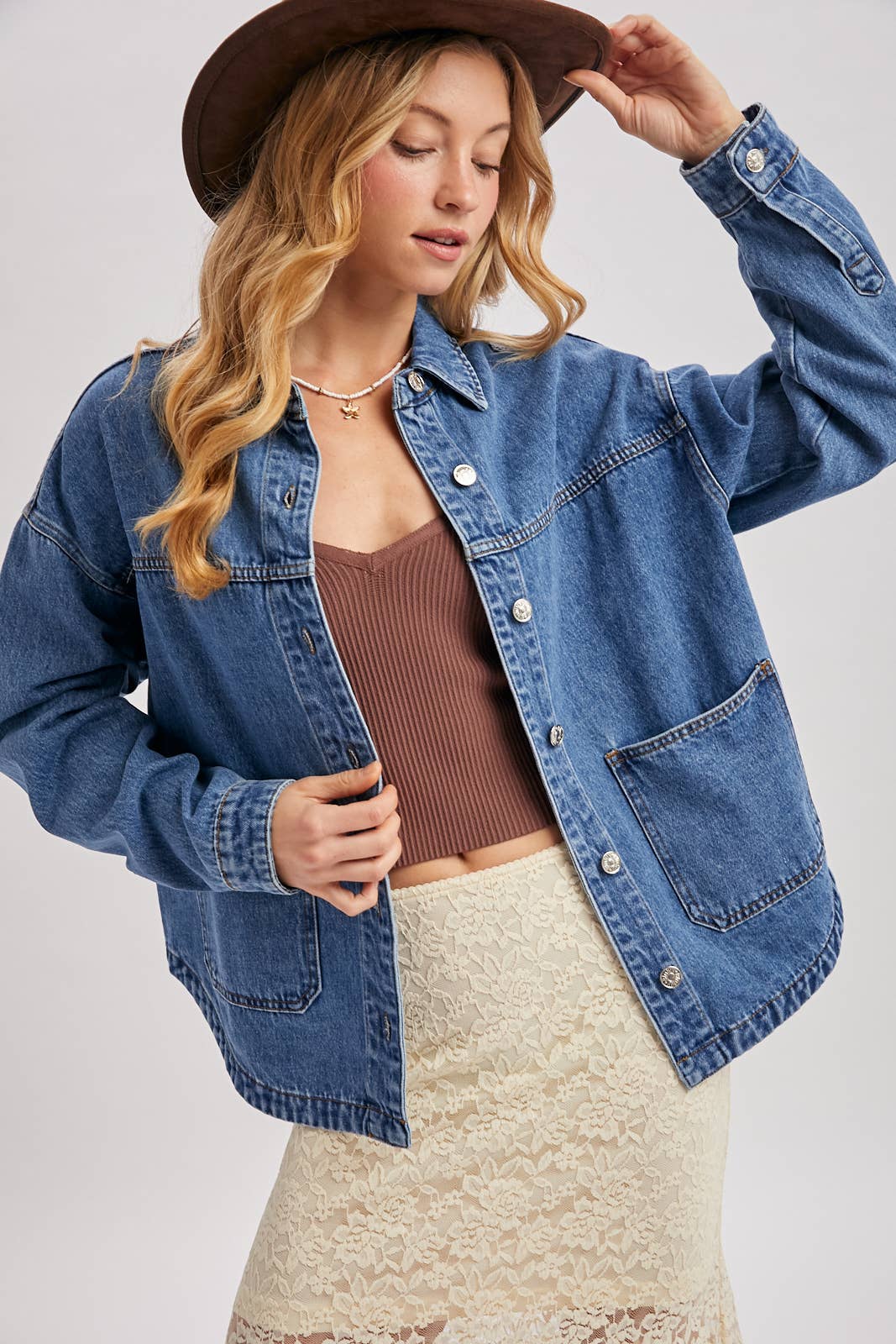 Oversized Denim Shacket 