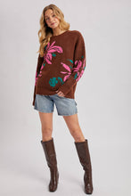 Load image into Gallery viewer, Textured Floral Pullover Sweater
