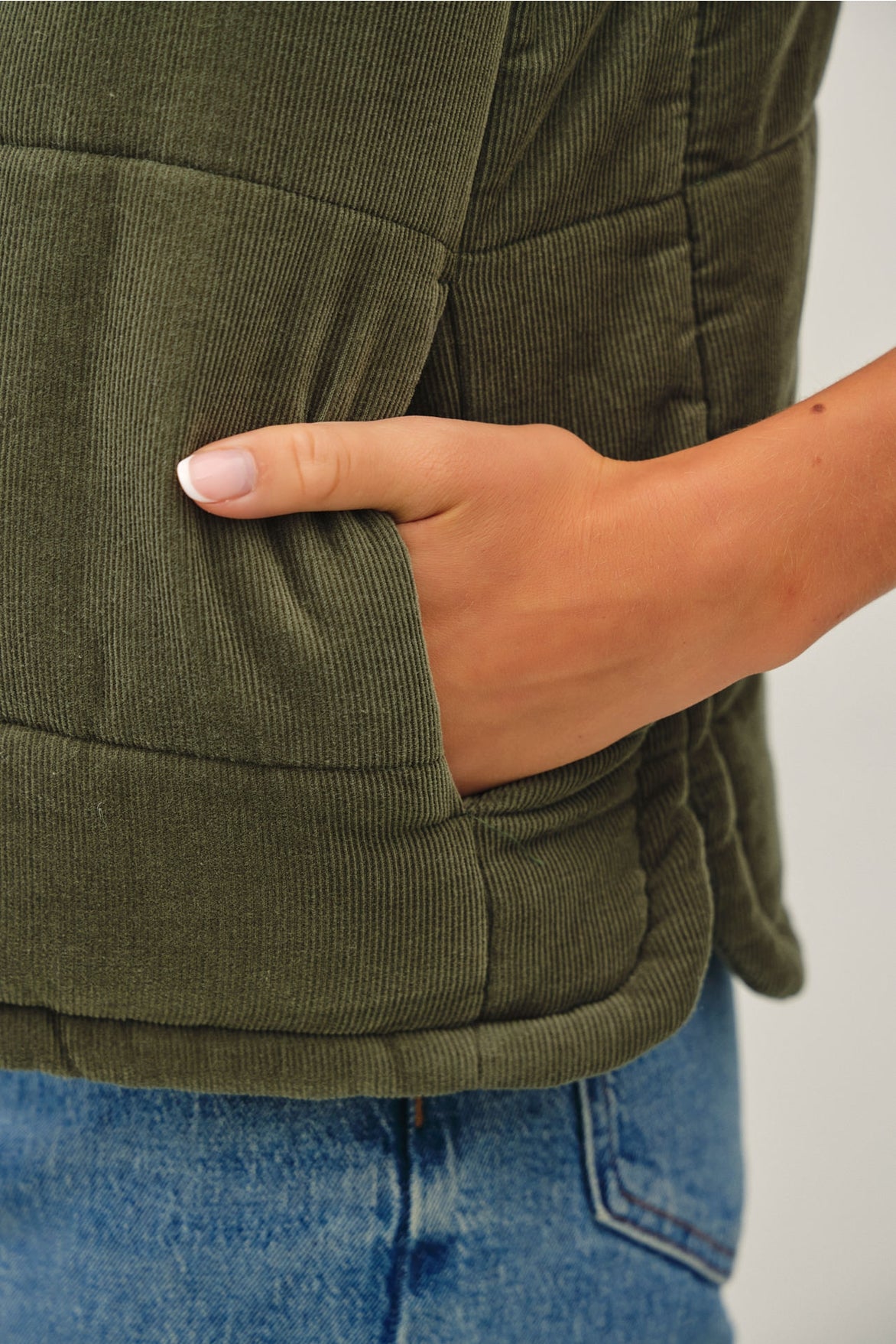 Winter Forest Cordury Puffer Vest