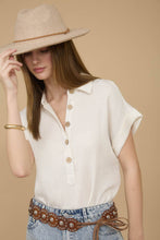 Load image into Gallery viewer, Half Button Linen Blend Shirt 
