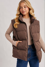 Load image into Gallery viewer, FUNNEL NECK COLLAR QUILTED PUFFER VEST
